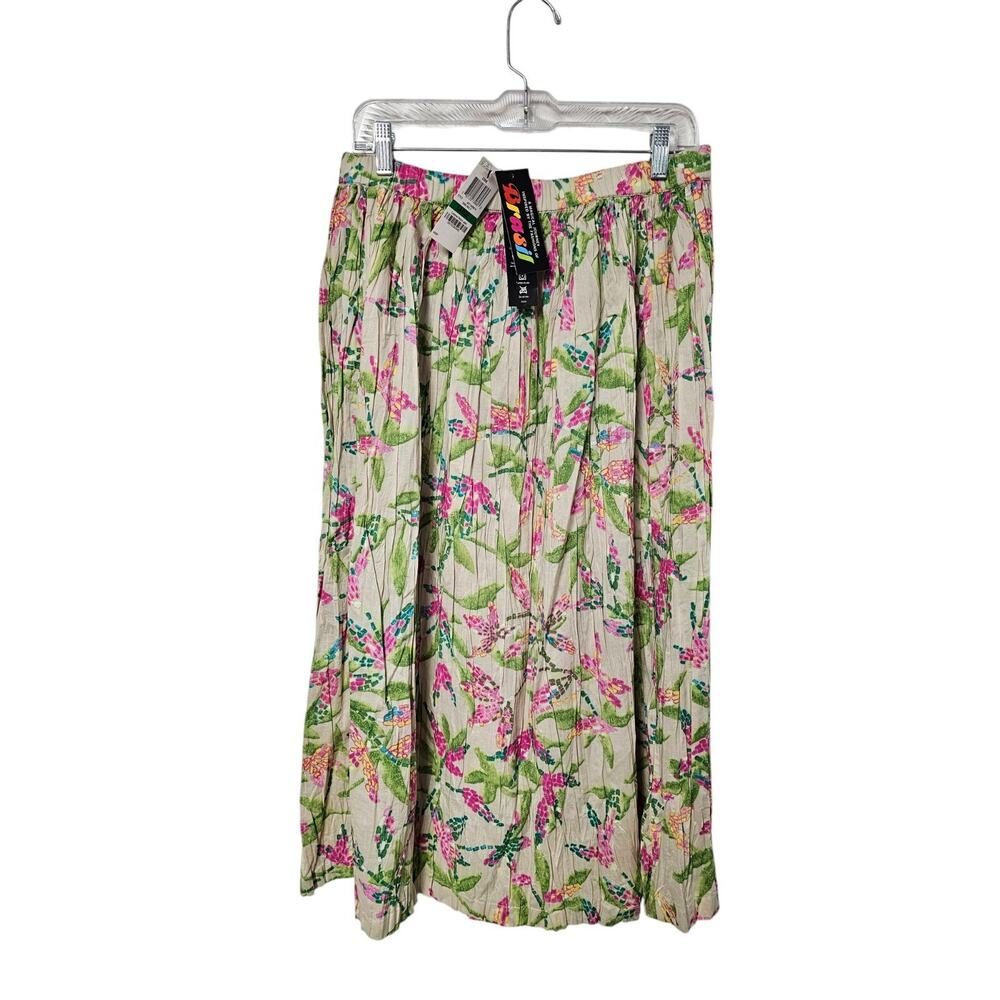 Charter Club Womens Floral Midi Skirt Size L Romantic Cottagecore Bloomcore NWT - Picture 2 of 11
